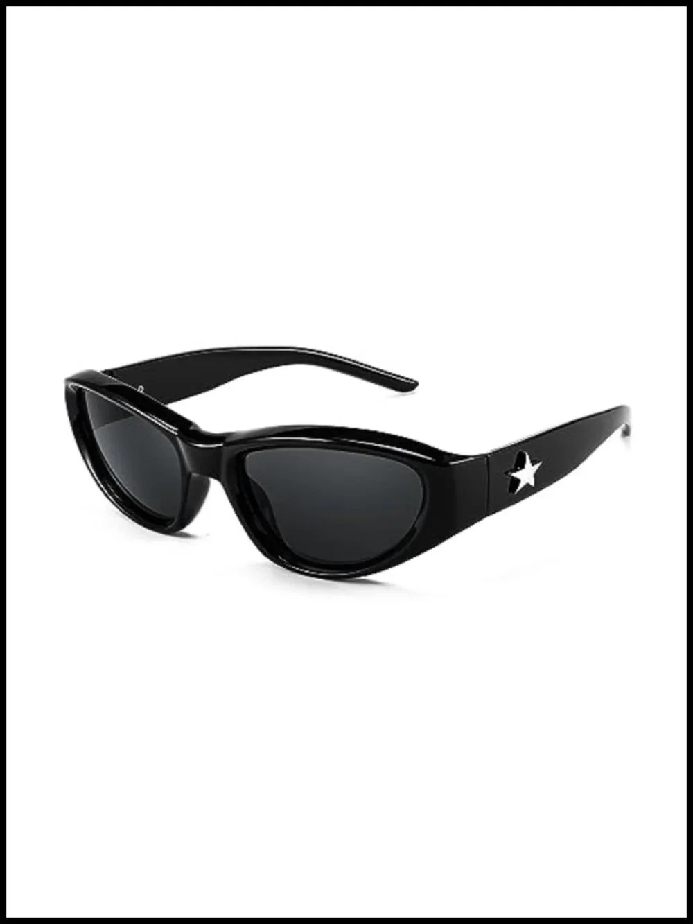 Y2K Wrap Around Oval Sunglasses UV400 Protection Plastic Frame